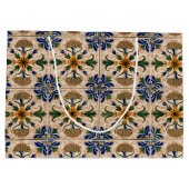 Kleurrijk mediterraan  Floral Pattern Groot Cadeauzakje (Achterkant)