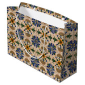 Kleurrijk mediterraan  Floral Pattern Groot Cadeauzakje (Achterkant Gekanteld)