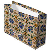 Kleurrijk mediterraan  Floral Pattern Groot Cadeauzakje (Voorkant Gekanteld)