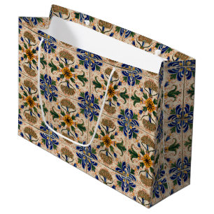 Kleurrijk mediterraan Floral Pattern Groot Cadeauzakje