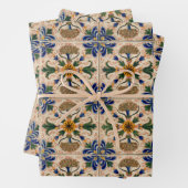 Kleurrijk mediterraan  Floral Pattern Inpakpapier Vel (In situ)