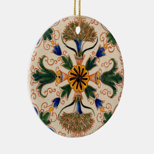 Kleurrijk mediterraan Floral Pattern Keramisch Ornament (Rechts)