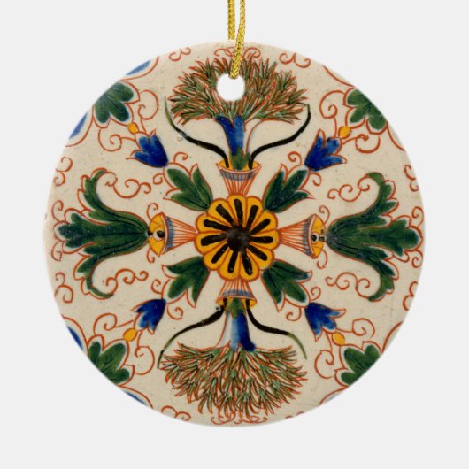 Kleurrijk mediterraan Floral Pattern Keramisch Ornament (Voorkant)