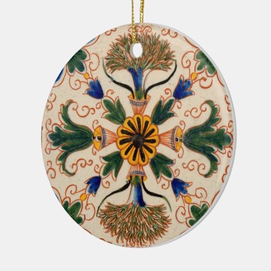 Kleurrijk mediterraan  Floral Pattern Keramisch Ornament (Links)