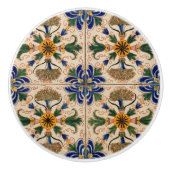 Kleurrijk mediterraan Floral Pattern Keramische Knop (Voorkant)