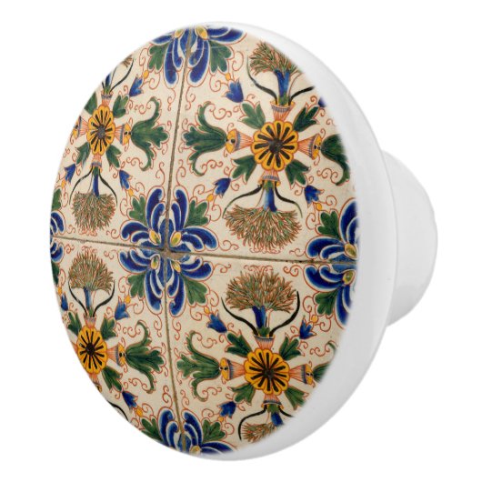 Kleurrijk mediterraan Floral Pattern Keramische Knop (Rechts)
