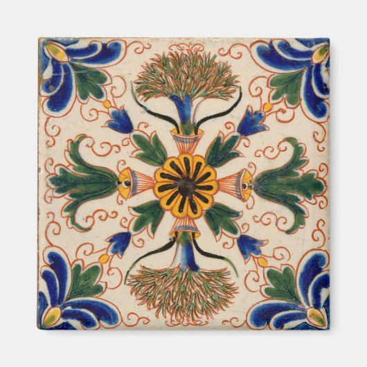 Kleurrijk mediterraan  Floral Pattern Magneet (Voorkant)