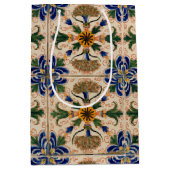 Kleurrijk mediterraan Floral Pattern Medium Cadeauzakje (Voorkant)