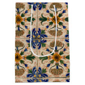 Kleurrijk mediterraan Floral Pattern Medium Cadeauzakje (Achterkant)