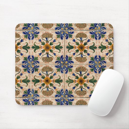 Kleurrijk mediterraan  Floral Pattern Muismat (Met muis)