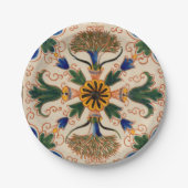 Kleurrijk mediterraan  Floral Pattern Papieren Bordje (Voorkant)