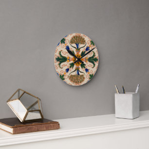 Kleurrijk mediterraan  Floral Pattern Ronde Klok