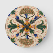 Kleurrijk mediterraan  Floral Pattern Ronde Klok (Voorkant)