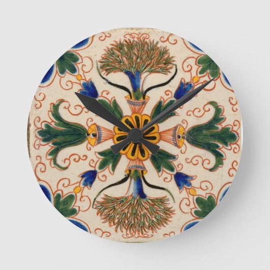 Kleurrijk mediterraan  Floral Pattern Ronde Klok (Voorkant)