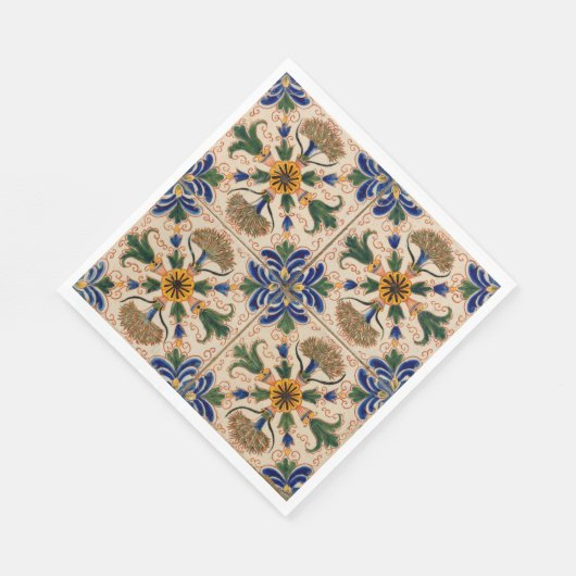 Kleurrijk mediterraan  Floral Pattern Servet (Hoek)