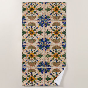 Kleurrijk mediterraan Floral Pattern Strandlaken