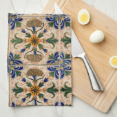 Kleurrijk mediterraan Floral Pattern Theedoek (Quarter Fold)