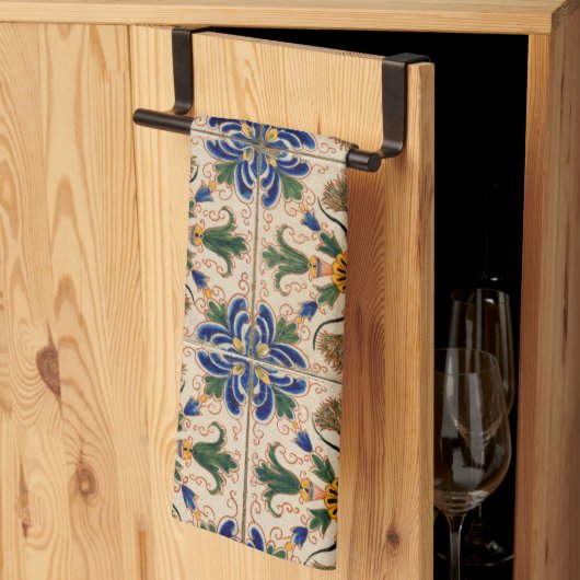 Kleurrijk mediterraan  Floral Pattern Theedoek (Derde Gevouwen)