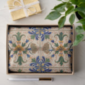 Kleurrijk mediterraan  Floral Pattern Tissuepapier (Geschenk)