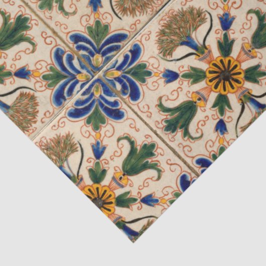 Kleurrijk mediterraan  Floral Pattern Tissuepapier (Detail)