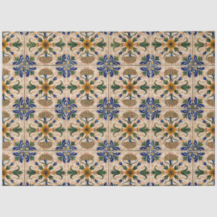 Kleurrijk mediterraan Floral Pattern Tissuepapier