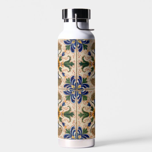 Kleurrijk mediterraan  Floral Pattern Waterfles (Links)