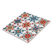 Kleurrijk, Mediterraan, mozaïek, blauw, sinaasappe Tegeltje (Zijkant)