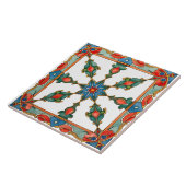 Kleurrijk, Mediterraan, mozaïek, blauw, sinaasappe Tegeltje (Zijkant)