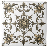 Kleurrijk, Mediterraan, mozaïek, groen, Tegeltje (Voorkant)