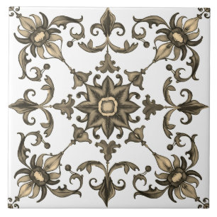 Kleurrijk, Mediterraan, mozaïek, groen, Tegeltje