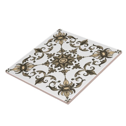 Kleurrijk, Mediterraan, mozaïek, groen, Tegeltje (Zijkant)