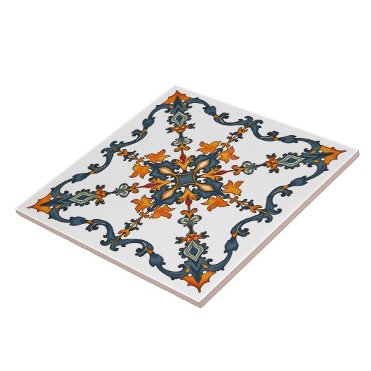 Kleurrijk, Mediterraan, mozaïek, Marokkaans, Tegeltje (Zijkant)