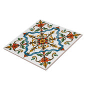 Kleurrijk, Mediterraan, mozaïek, rood, groen ,blau Tegeltje (Zijkant)