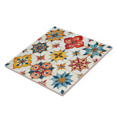 Kleurrijk, Mediterraan, mozaïek, rood, oranje ,bla Tegeltje (Zijkant)