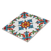 Kleurrijk, Mediterraan, mozaïek, rood, sinaasappel Tegeltje (Zijkant)