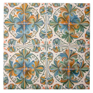 Kleurrijk, mediterraan, mozaïek, tegeltje