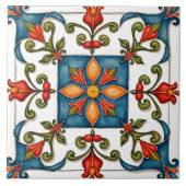 Kleurrijk, mediterraan, mozaïek, tegeltje (Voorkant)