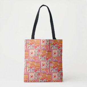 Kleurrijk Mediterraan Zomer Collage Patroon Ci Tote Bag