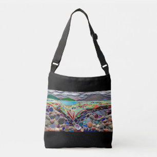 Kleurrijk meer mozaïek crossbody tas