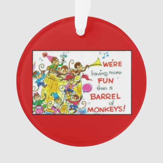 kleurrijk Meer vun vat apen Ornament (voorkant)