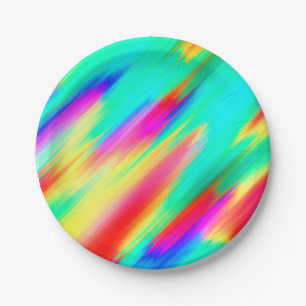 Kleurrijk Meerkleurig Abstract Patroon Papieren Bordje
