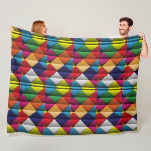 Kleurrijk Meerkleurig Geometrisch Dekbed Patroon B Fleece Deken