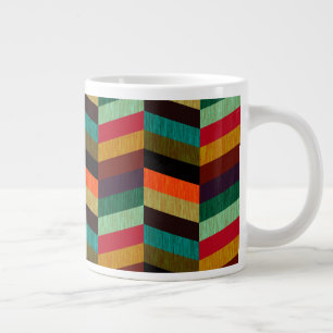 Kleurrijk Meerkleurig Heringbone Patroon Grote Koffiekop