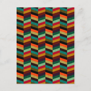 Kleurrijk Meerkleurig Herringbone Stijl Patroon Briefkaart