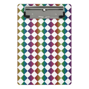 Kleurrijk Meerkleurige Diamant Harlekijn Schaken Mini Klembord