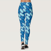 Kleurrijk meisje blauwe bakstenen gym yoga damesle leggings (Achterkant)
