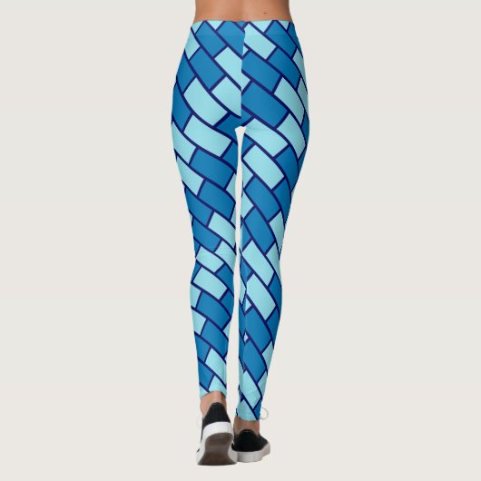 Kleurrijk meisje blauwe bakstenen gym yoga damesle leggings (Achterkant)