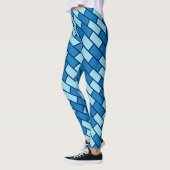 Kleurrijk meisje blauwe bakstenen gym yoga damesle leggings (Links)