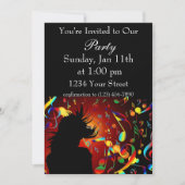 Kleurrijk meisje dat danst en muzieknoten kaart (Voorkant)