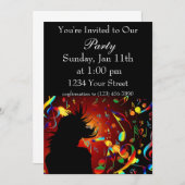 Kleurrijk meisje dat danst en muzieknoten kaart (Voorkant / Achterkant)